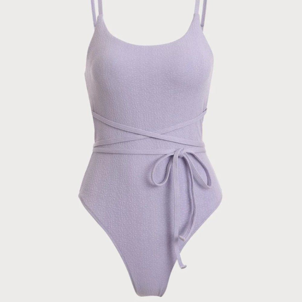 NWT Textured Tie One-Piece Swimsuit from Berlook
